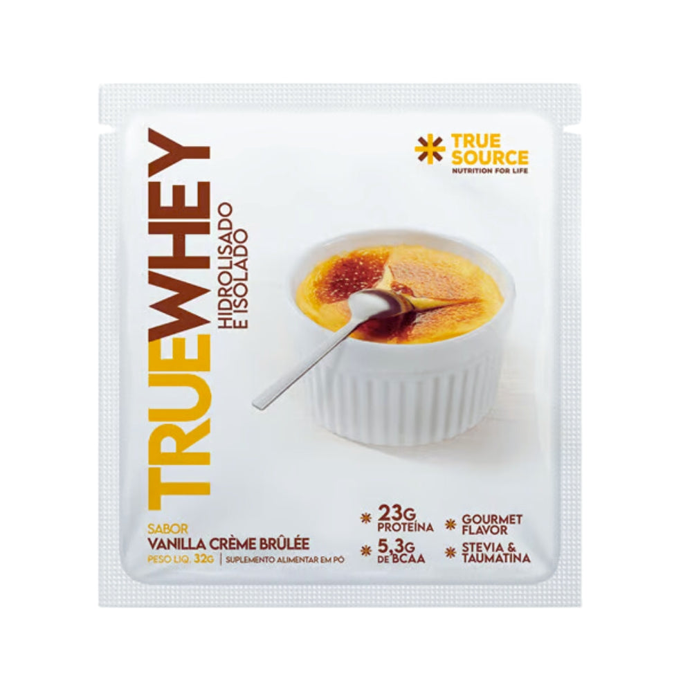 Sachê True Whey Hidrolisado e Isolado Vanilla e Creme Brulle True Source 32g