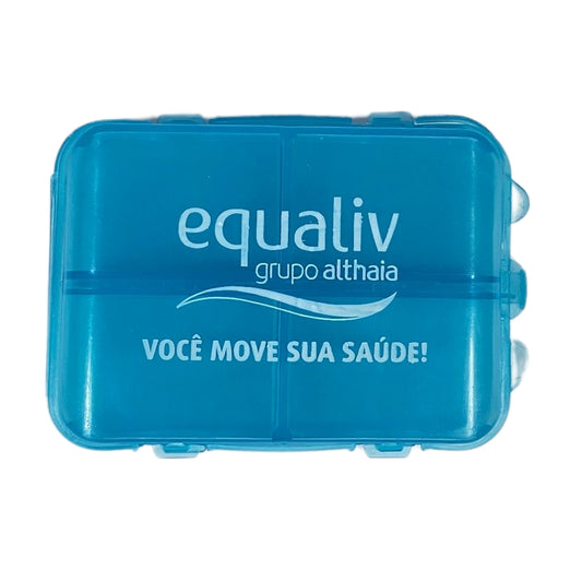 Porta Comprimido Azul Transparente Equaliv