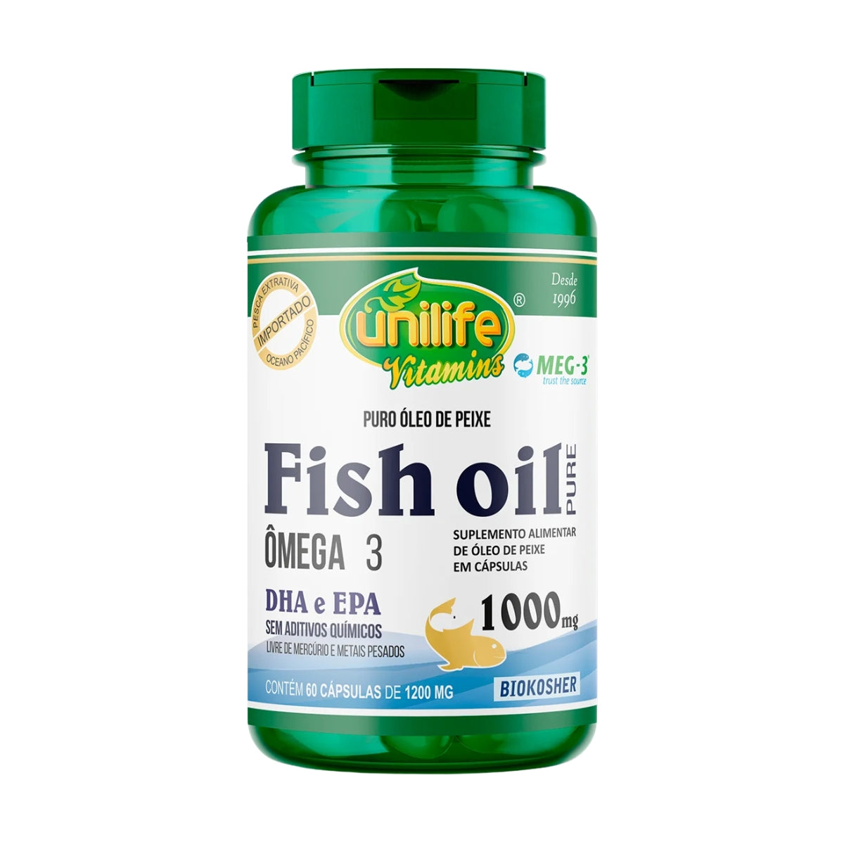 Ômega 3 Fish Oil Pure Unilife 60 Cápsulas