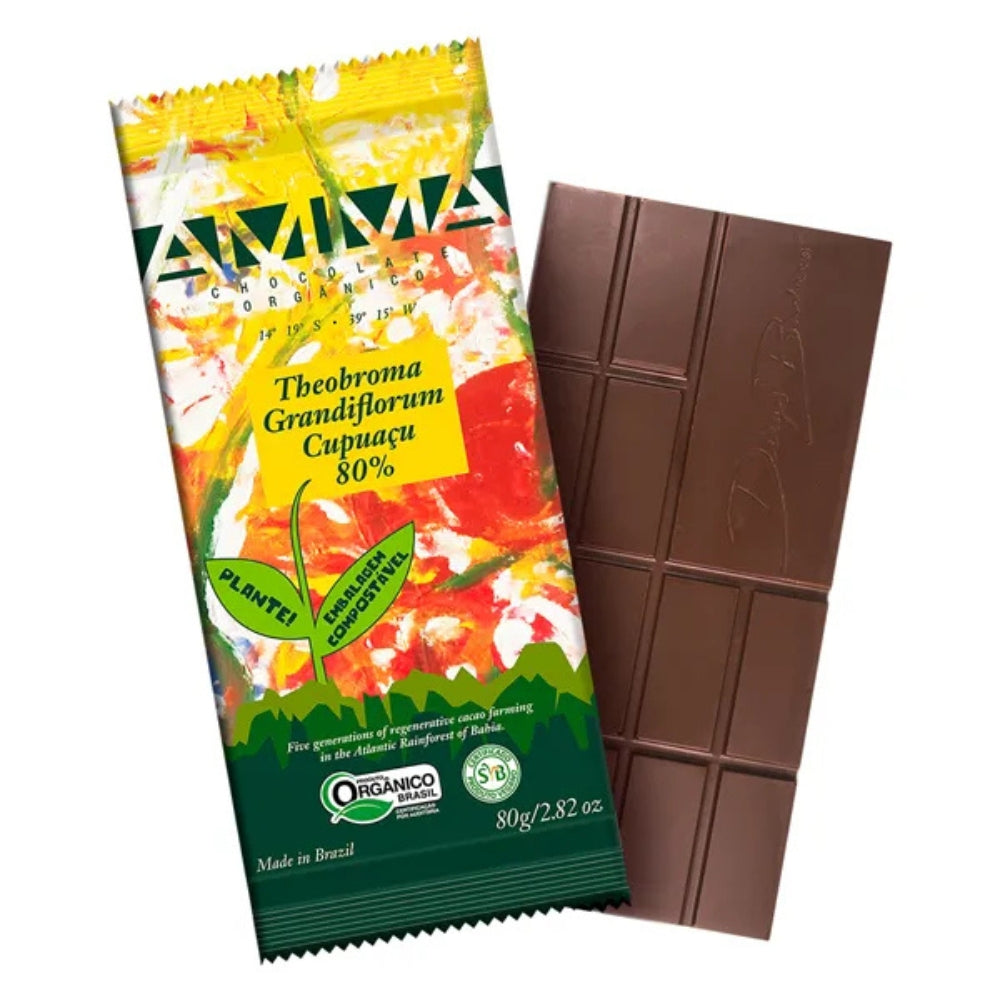 Chocolate Orgânico 80% Cupuaçu Theobroma Grandiflorum AMMA 80g