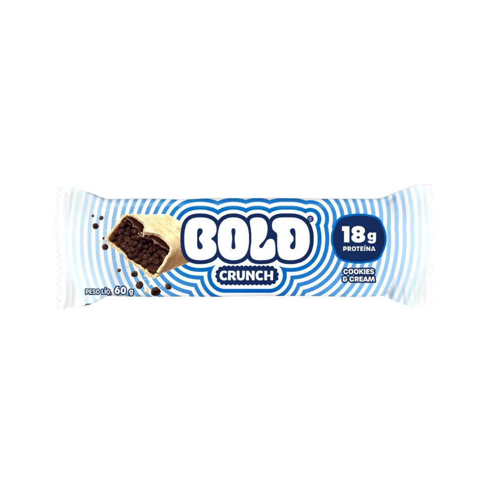 BOLD Barra de Proteína Crunch Cookies & Cream, 12 x 60 g
