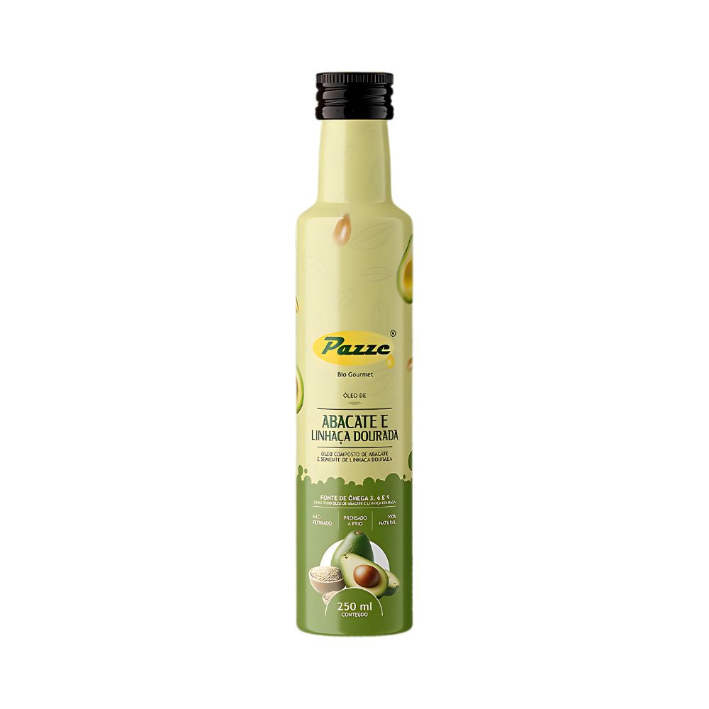 Aqui estão algumas opções de reescrita:

- Pazze Óleo de Abacate e Linhaça Dourada 250 ml
- Óleo de Abacate e Linhaça Dourada Pazze – 250 ml
- Óleo de Abacate + Linhaça Dourada Pazze, 250 ml
- Pazze Óleo de Abacate com Linhaça Dourada, 250 ml
- Óleo de Ab