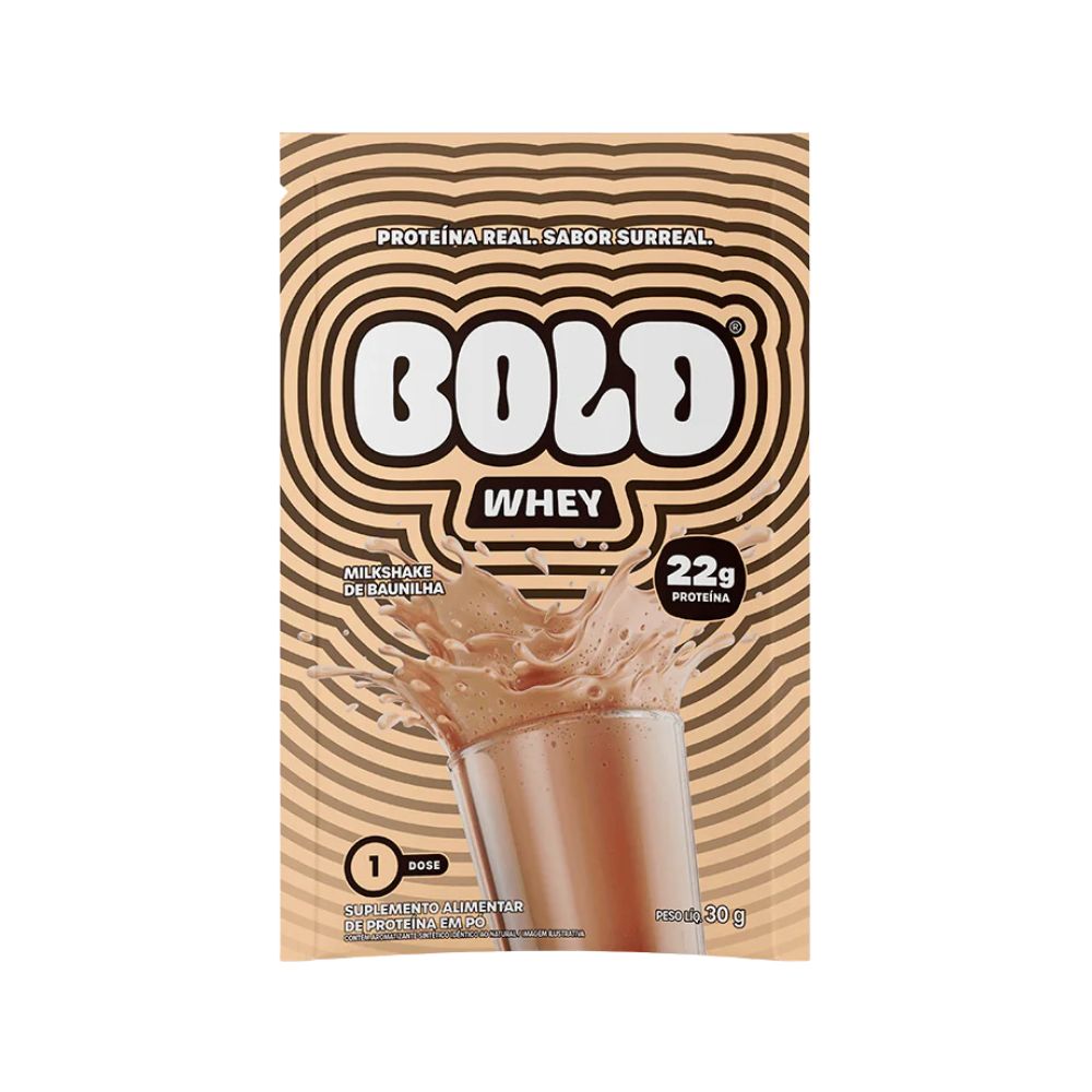 Bold Whey Milkshake Sabor Baunilha 30 g – Display com 10 sachês